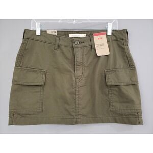 NEW Levi's 94 Cargo Skirt GREEN Size 28 Mini Retro Utility - 100% Cotton Country
